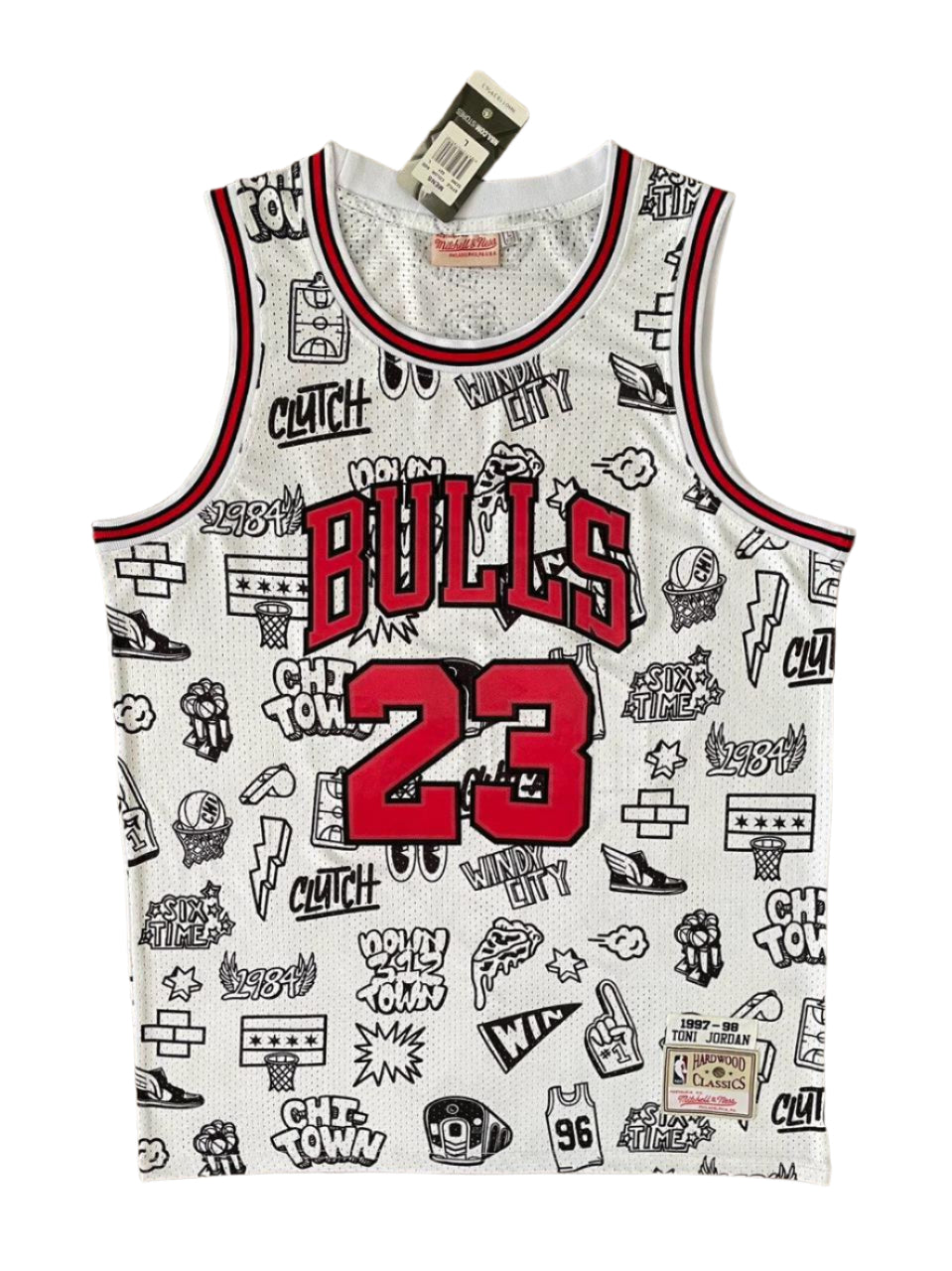 Michael Jordan Chicago Bulls NBA (Doodle Art White)