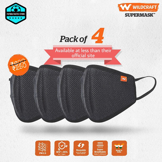 SUPERMASK W95 Reusable Outdoor Respirator – Pack Of 4 - Black