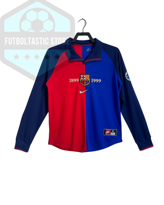 Barcelona Red/Blue Full Sleeves Retro Jersey