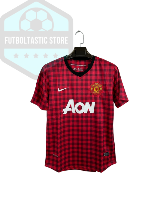 Manchester United Red/Black Checks Retro Jersey