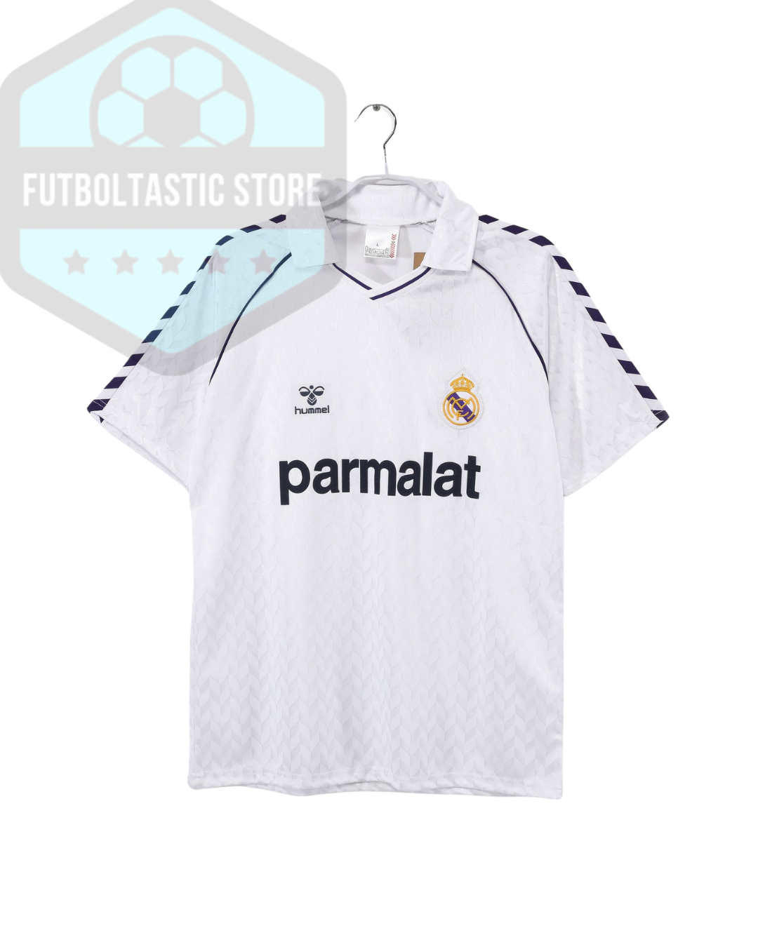Real Madrid White/Black Sleeves Retro Jersey