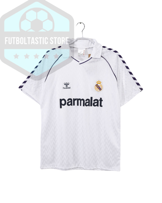 Real Madrid White/Black Sleeves Retro Jersey