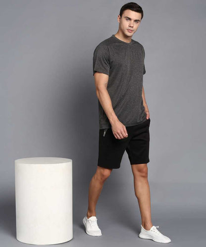 ADIDAS Self Design Men Round Neck Grey T-Shirt