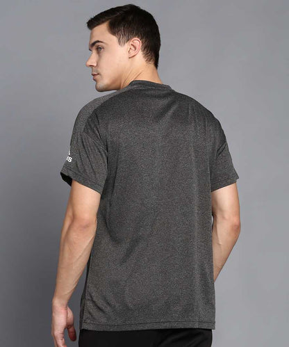ADIDAS Self Design Men Round Neck Grey T-Shirt