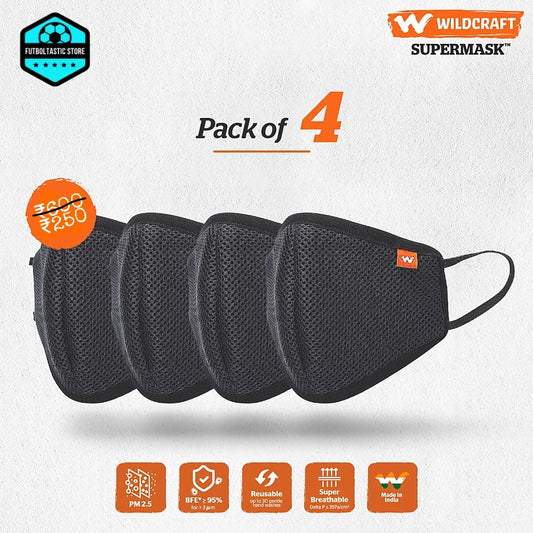 SUPERMASK W95 Reusable Outdoor Respirator – Pack Of 4 - Black