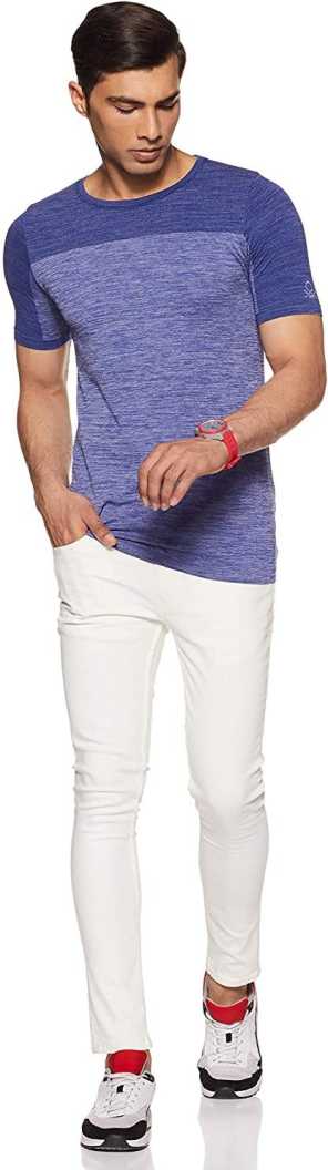 United Colors of Benetton Solid Men Round Neck Blue T-Shirt